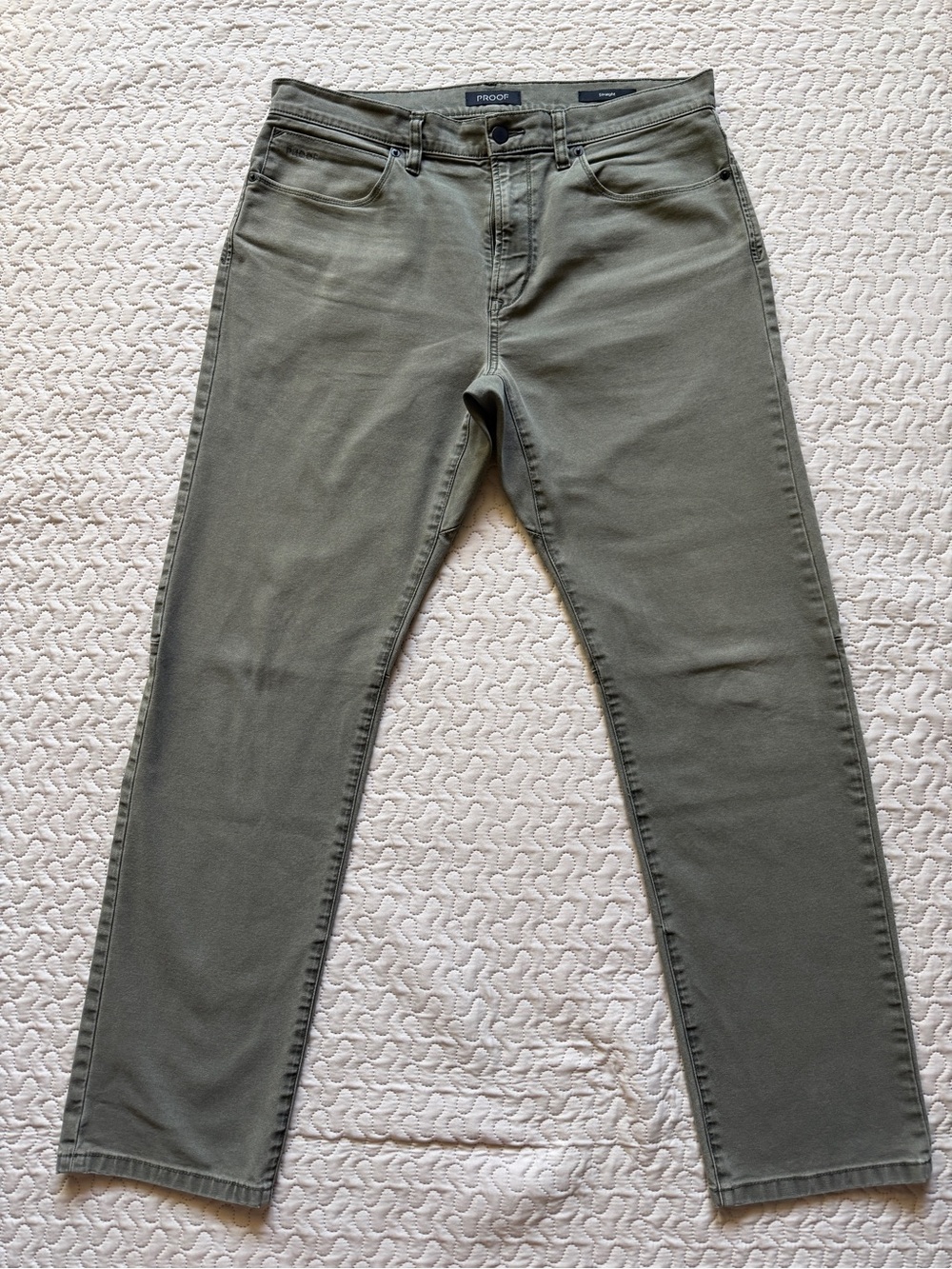 PROOF Rover Pants Men’s 34x32 Light Olive Green Straight Stretch Canvas